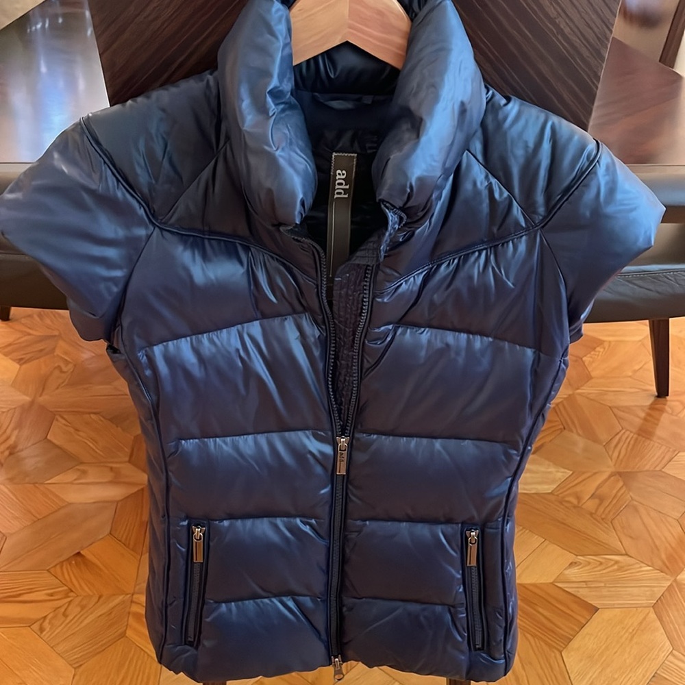 Add Down Navy Puffer Vest with Zippered Pockets